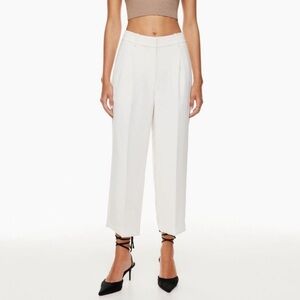 Aritzia Wilfred Effortless Pant Crepette White Size 16 Minimalist Neutral Spring